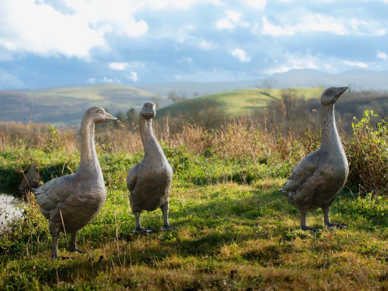 LIFE-SIZED GEESE SCULPTURES
