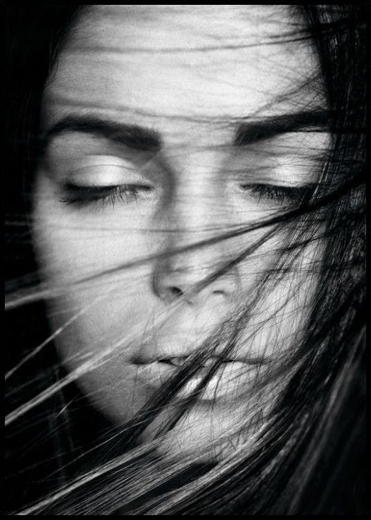 Wind Blowing Hair Poster