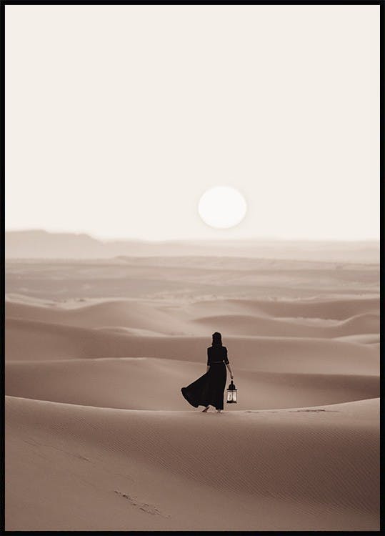 Woman in Desert Poster