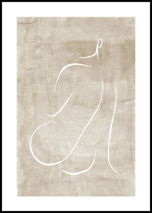 Beige Body Lines Poster