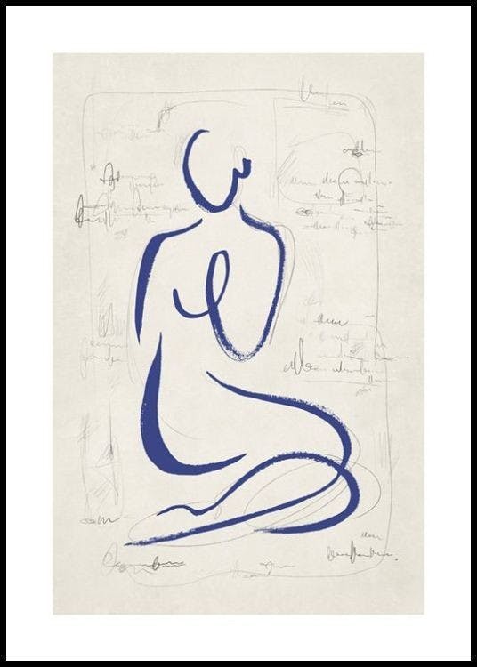 Blue Sketch No1 Poster