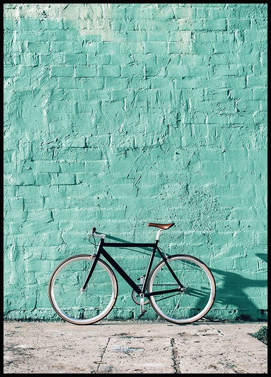 Mint Wall Bike Poster