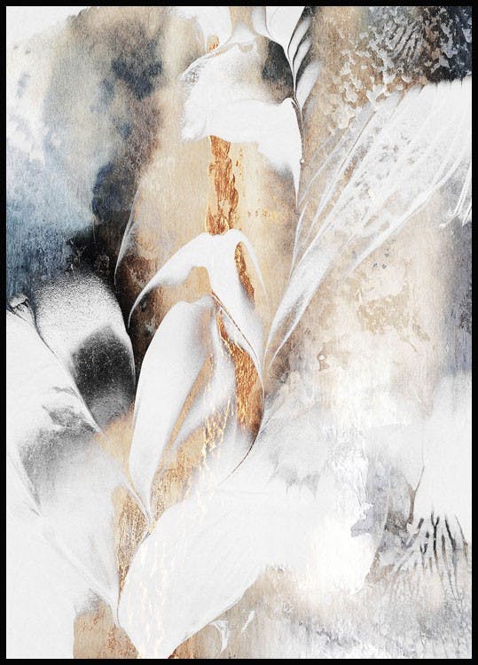 Black And Gold Veins Poster