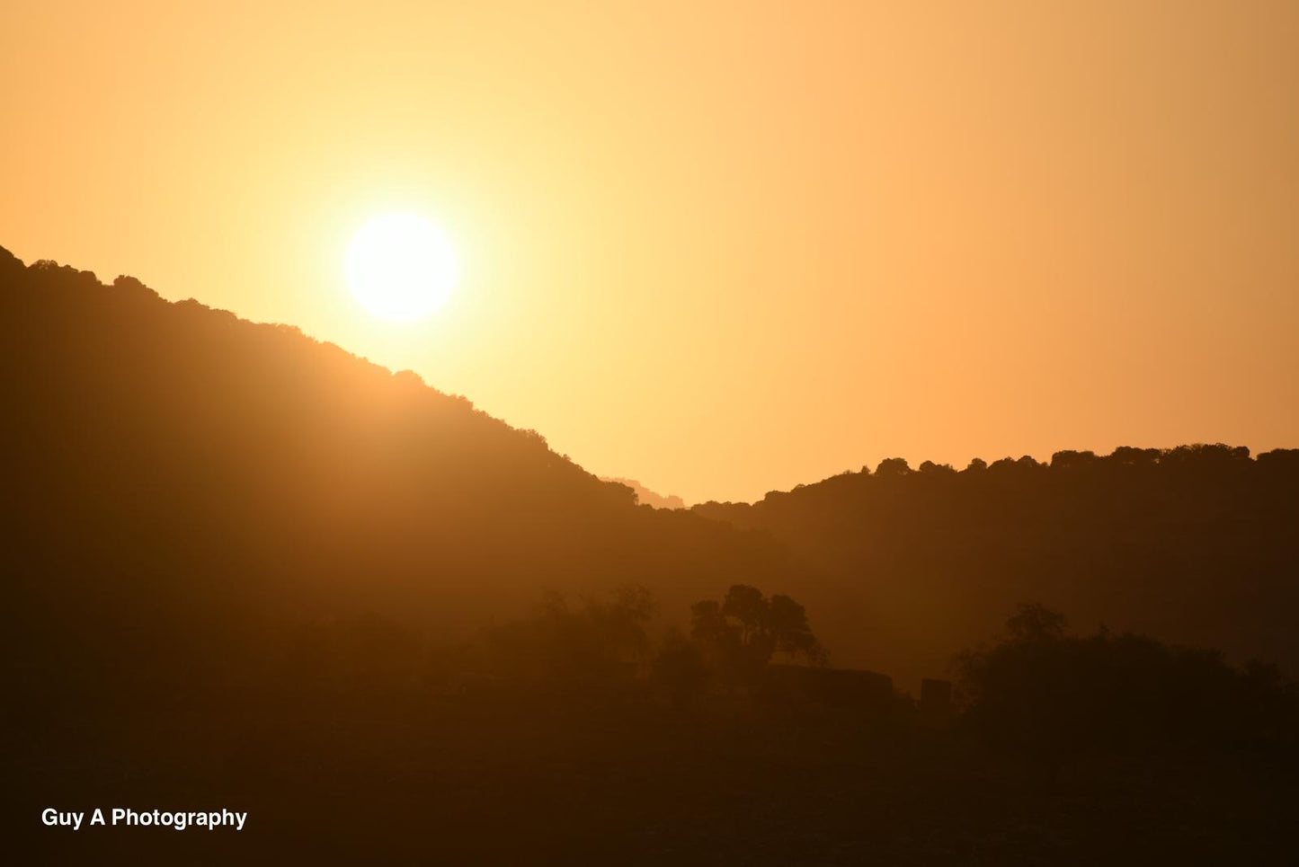 Golden Dusk Over Hills