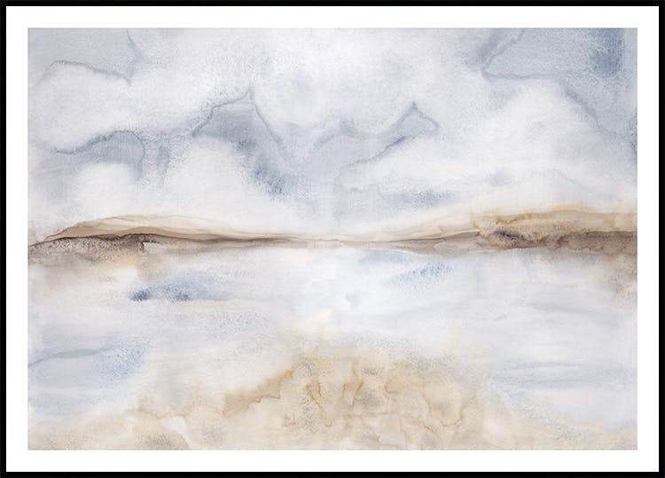 Blue Aquarelle No1 Poster