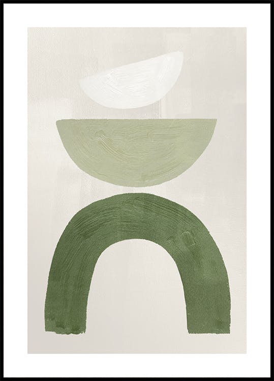 Green Graphic Shapes No1 Poster