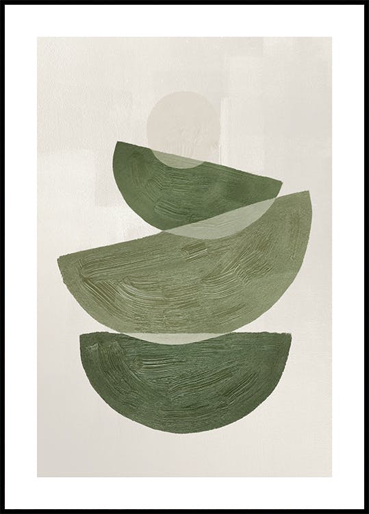 Green Graphic Shapes No2 Poster