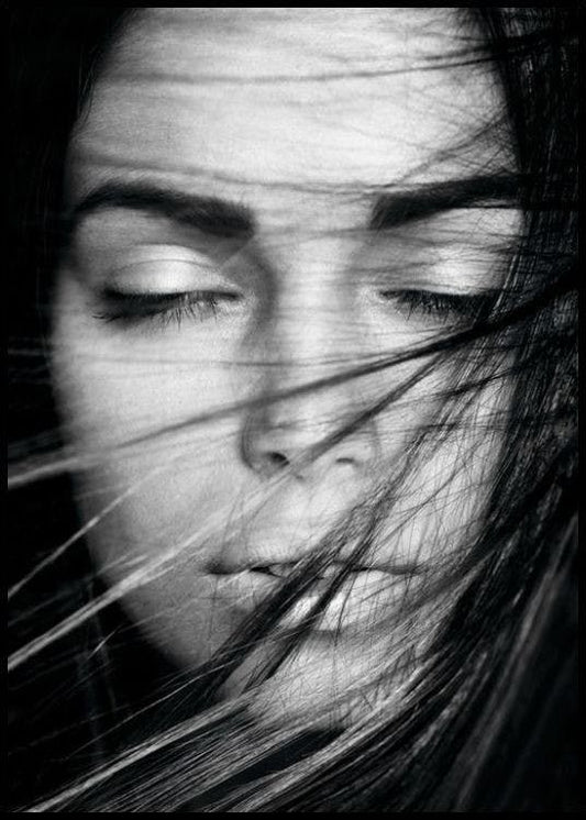 Wind Blowing Hair Poster