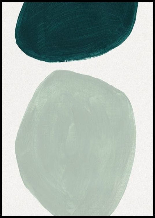 Green Shapes No1 Poster