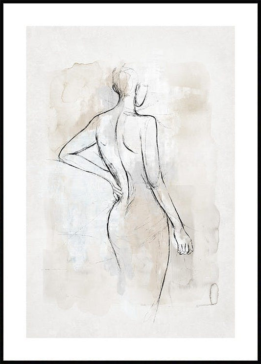 Abstract Body Sketch No2 Poster
