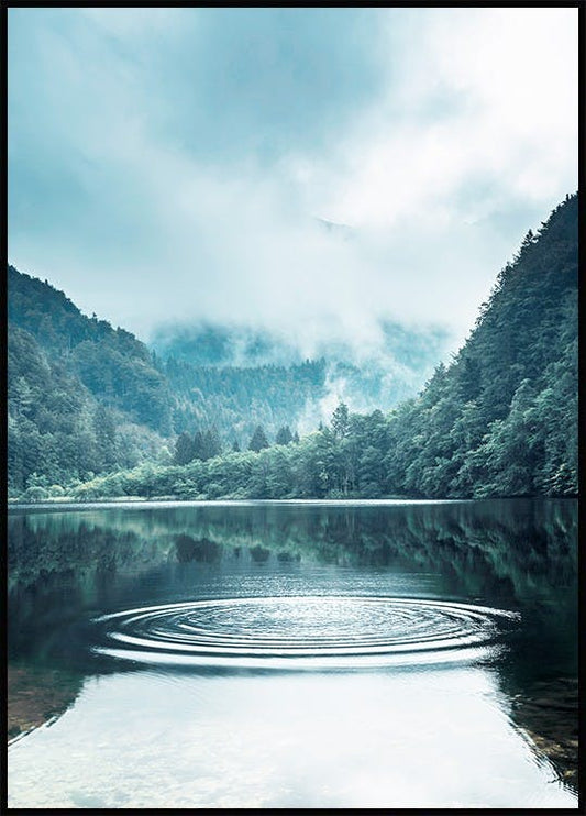 Cloudy Lake Day Poster