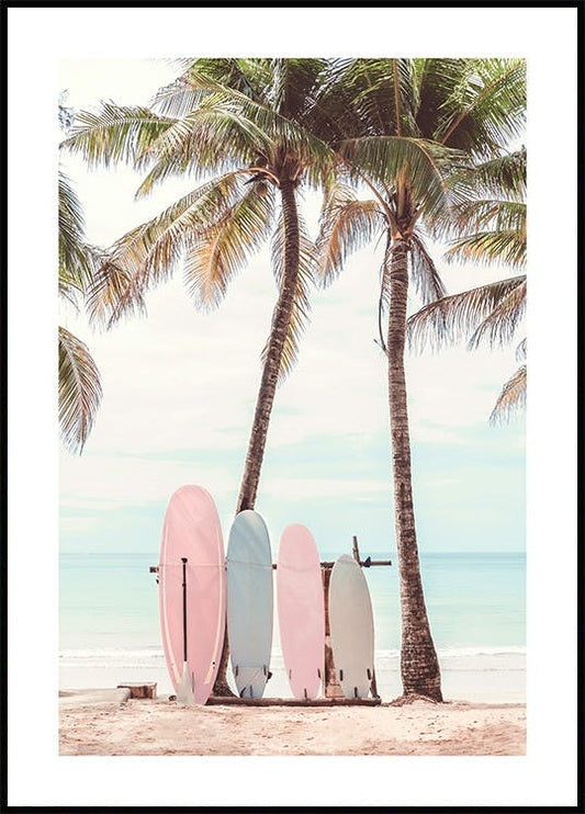 Surfboards on Beach Poster