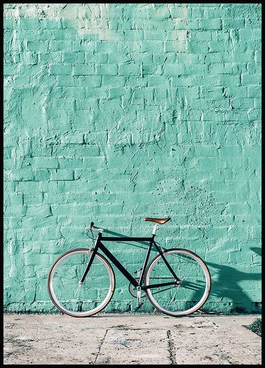Mint Wall Bike Poster