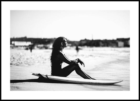 Surfer on the Beach Poster