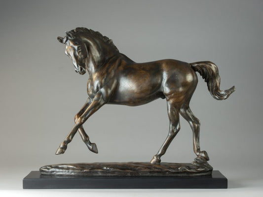 LARGE PLAYING HORSE SCULPTURE