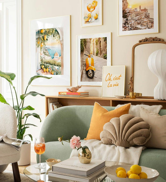 Mediterranean summer gallery wall