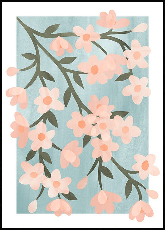 Abstract Cherry Blossom Poster