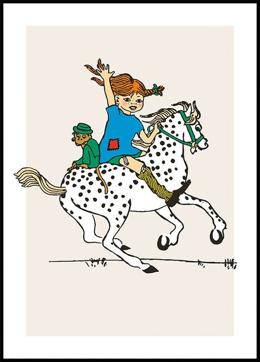 Pippi Longstocking Riding Poster