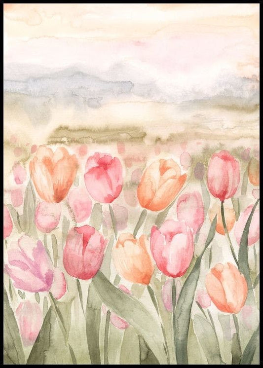 Watercolor Tulips Poster