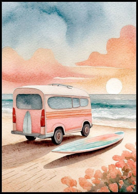 Sunset Van Poster
